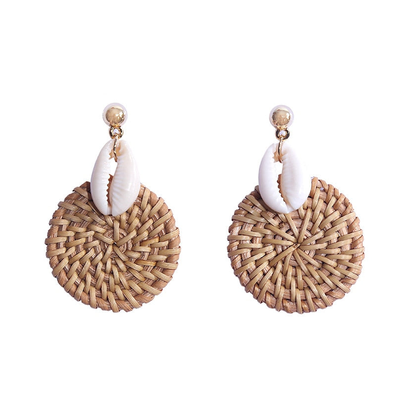 BOUCLES D'OREILLES EN FORME DE COQUILLE NATURELLE