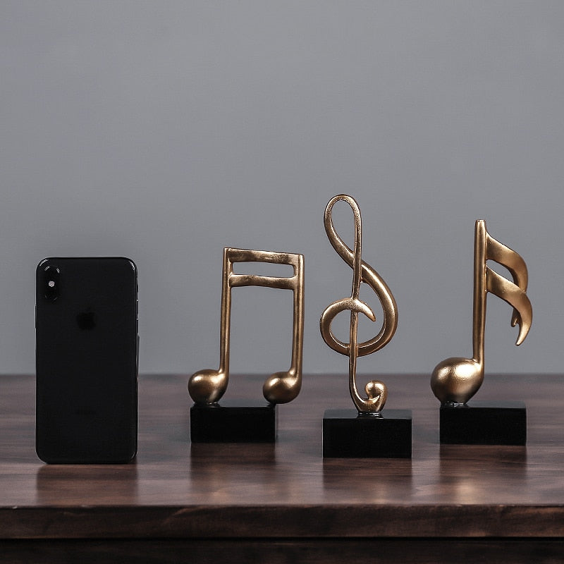 RESIN ART SCULPTURE, MUSIC NOTE 