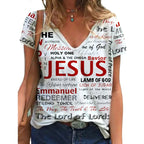 T-SHIRT IMPRIMÉ À COL V