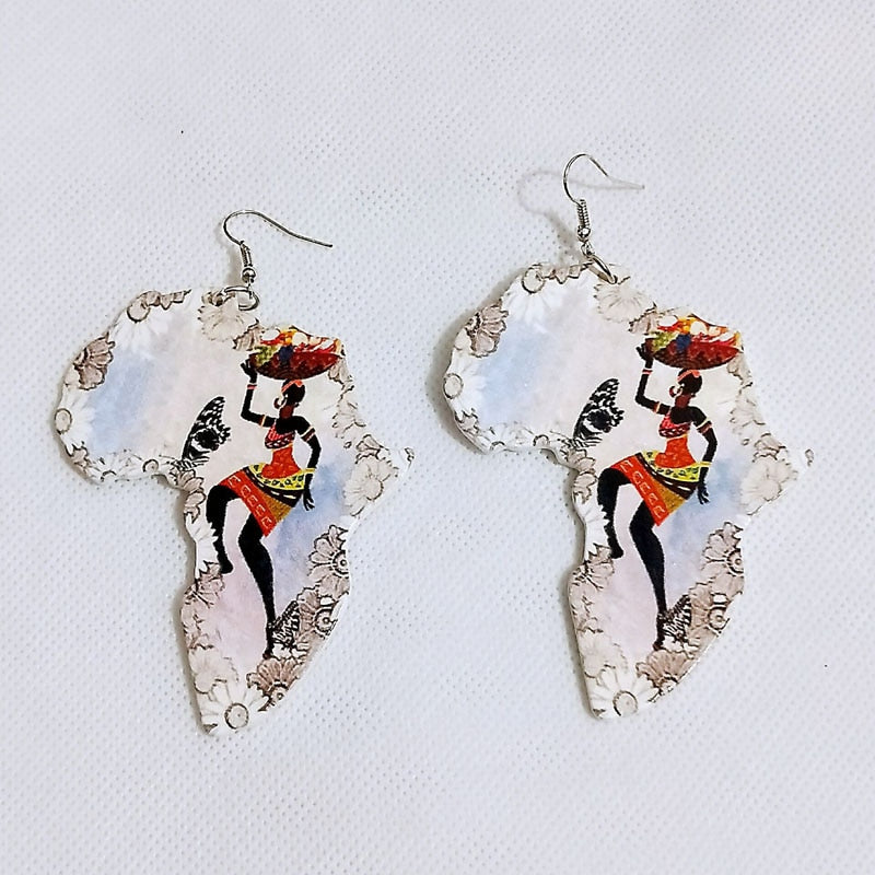 BOUCLES D'OREILLES EN BOIS EN FORME DE CŒUR