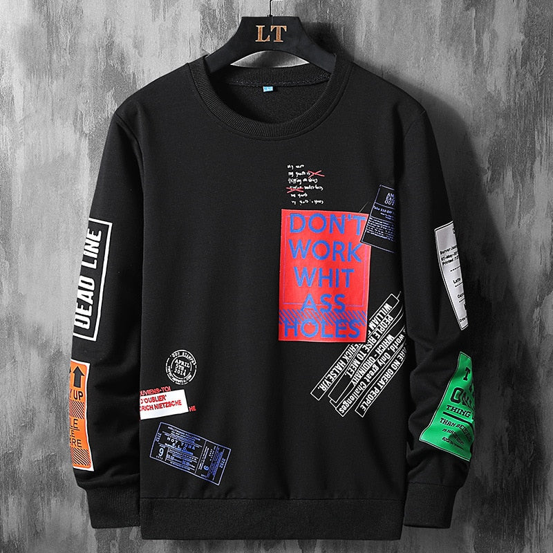 SWEAT DÉCONTRACTÉ TRES LARGE ET À MANCHES LONGUES POUR HOMMES