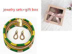ENSEMBLE DE BIJOUX , BOUCLES D'OREILLES ET COLLIERS MULTICOUCHES TISSÉ - BOSSOUASHOP