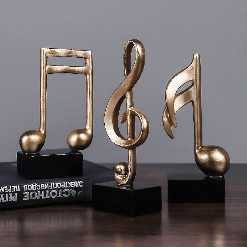RESIN ART SCULPTURE, MUSIC NOTE 