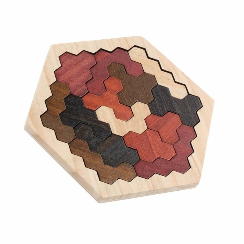 PUZZLE HEXAGONAL EN BOIS