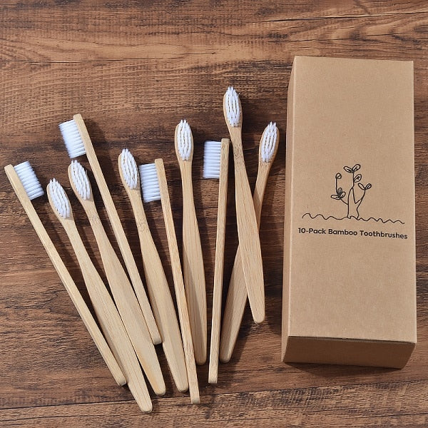 BROSSE A DENTS ÉCOLOGIQUE EN BAMBOU (10 pièces )