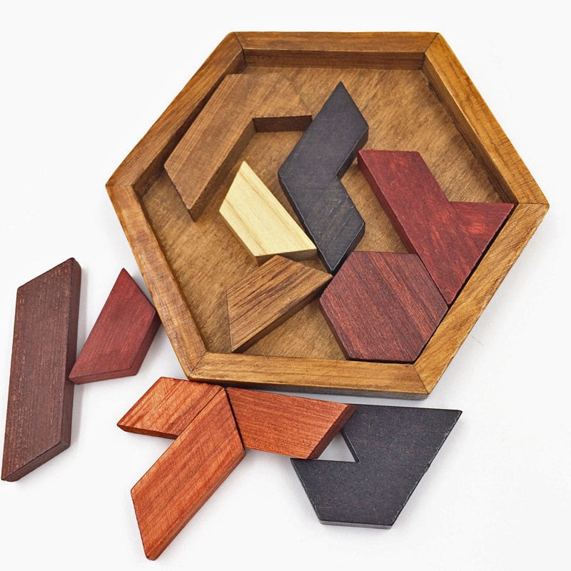 PUZZLE HEXAGONAL EN BOIS