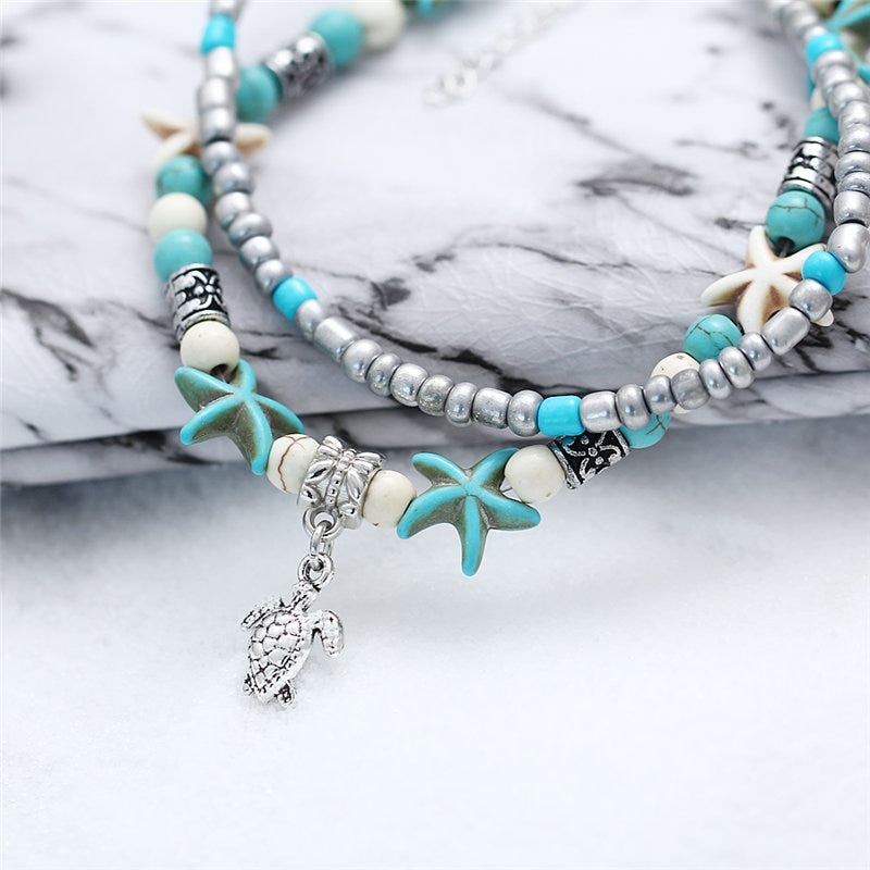 BRACELET DE CHEVILLE MULTICOUCHES
