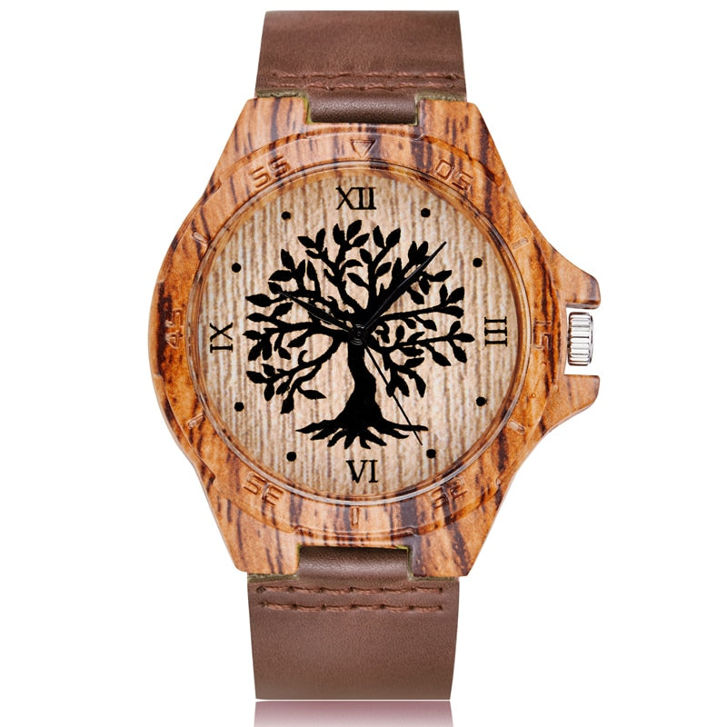 MONTRE -BRACELET EN BOIS IMITATION CERF-UNISEXE - BOSSOUASHOP