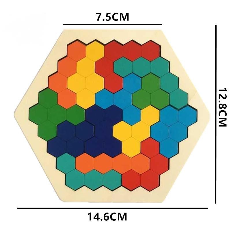 PUZZLE HEXAGONAL EN BOIS