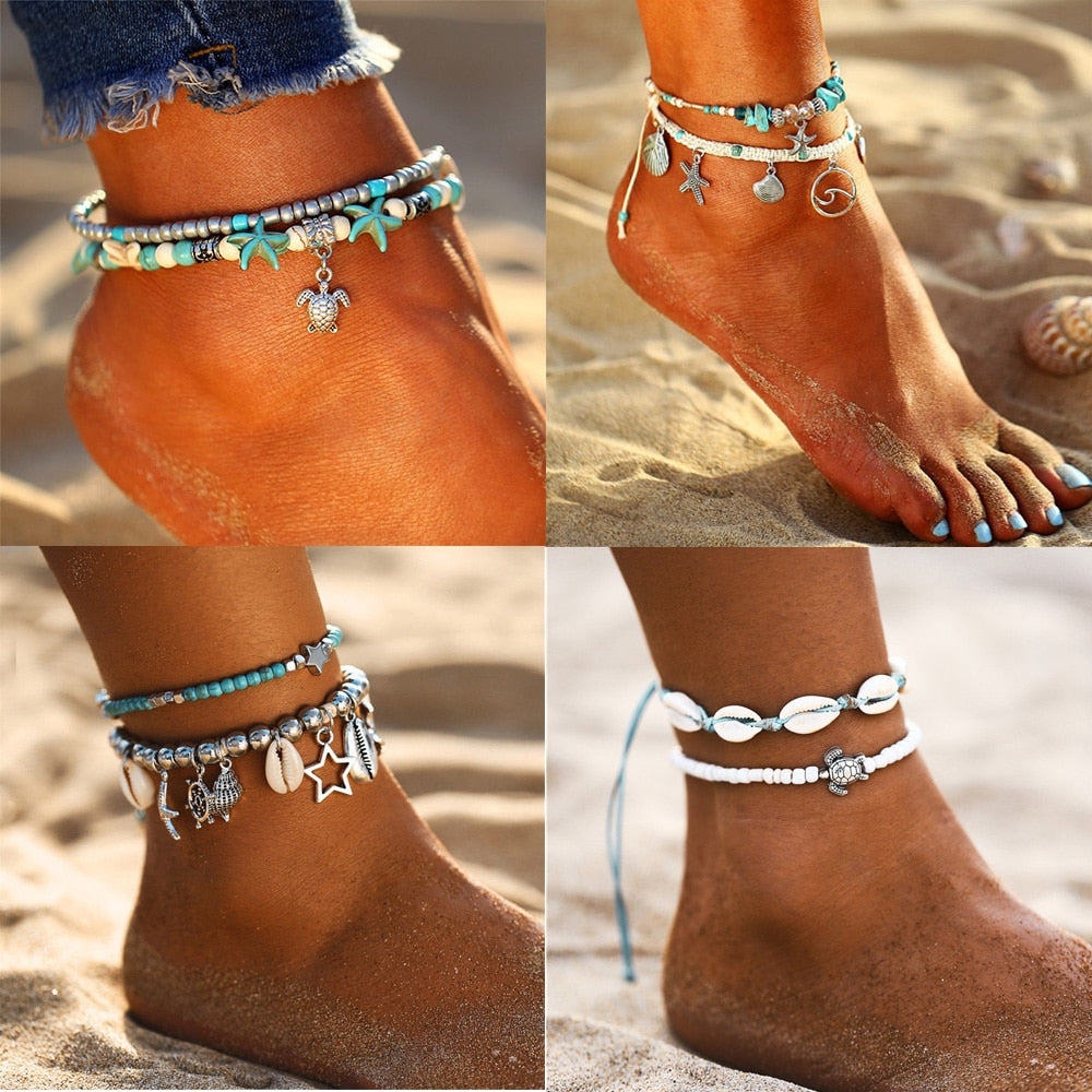 BRACELET DE CHEVILLE MULTICOUCHES