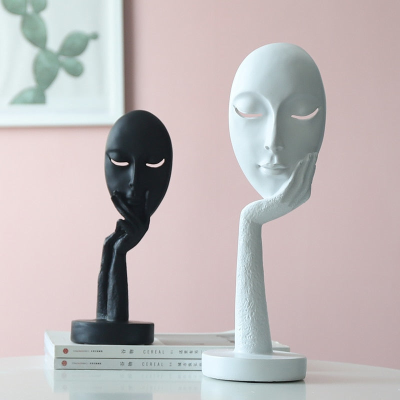 ABSTRACT RESIN MASK FIGURINES