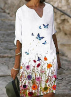 V-NECK CASUAL DRESS