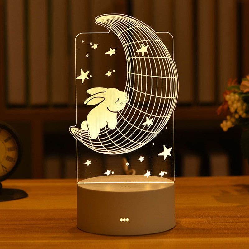 LAMPE NÉON 3D LED USB EN ACRYLIQUE