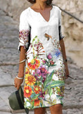 V-NECK CASUAL DRESS