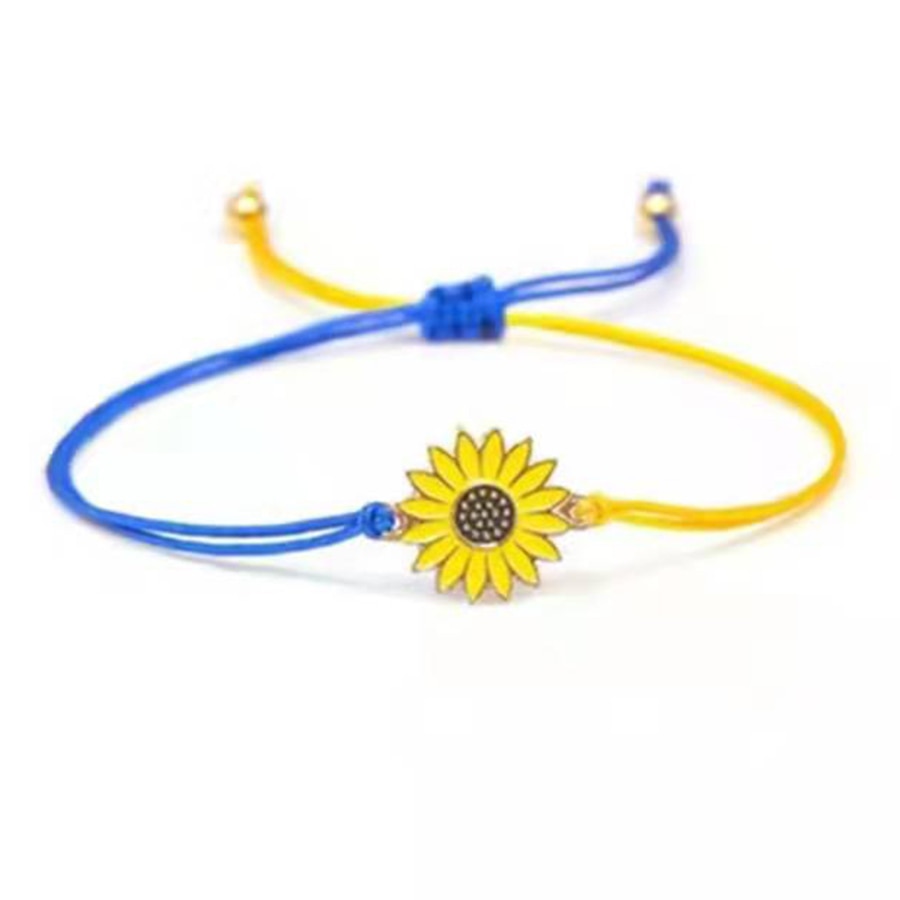 BRACELET TOURNESOL TISSE A LA MAIN