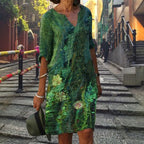 V-NECK CASUAL DRESS