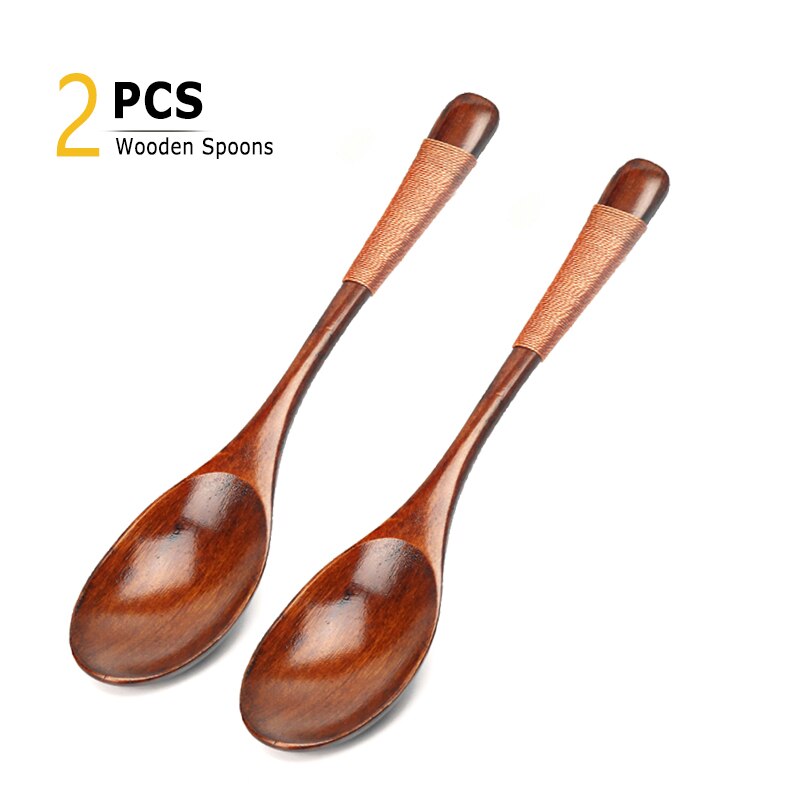 JAPANESE WOODEN SOUP SPOONS (2 pieces) 