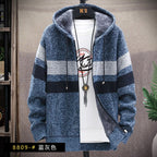 HOODED CARDIGAN WITH FLEECE FOR MEN