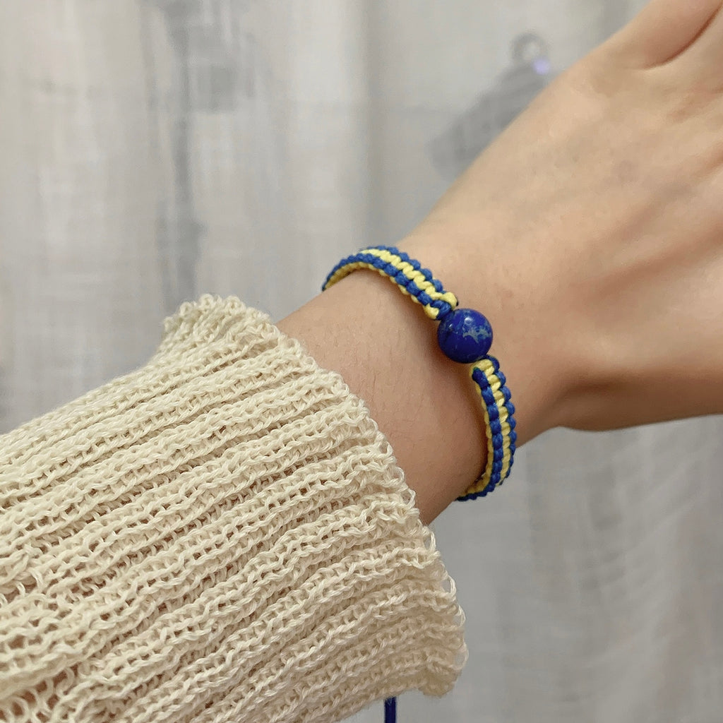 BRACELET TOURNESOL TISSE A LA MAIN