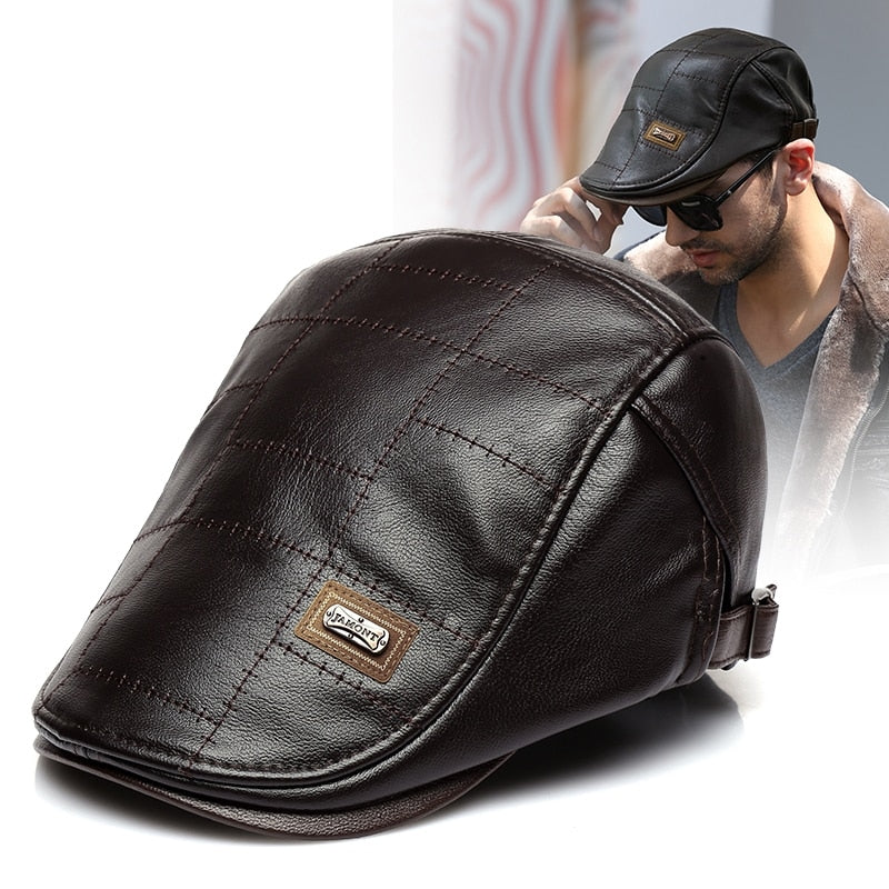 CASQUETTE EN CUIR POUR HOMMES