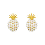 BOUCLES D'OREILLES RETRO EN PERLES D'ANANAS