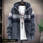 HOODED CARDIGAN WITH FLEECE FOR MEN