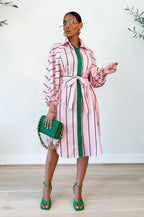 STRIPED SHIRT DRESS