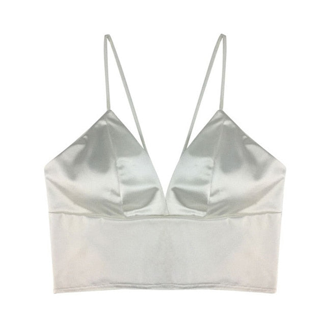 SATIN CROP TOPS - BOSSOUASHOP
