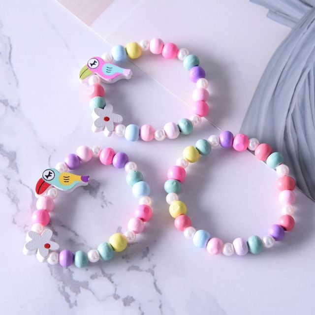 BRACELET DE PERLES EN BOIS POUR ENFANTS - BOSSOUASHOP