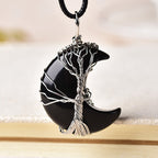 MOON SHAPED NATURAL CRYSTAL PENDANT 