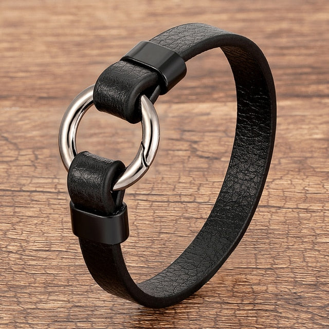 BRACELET EN CUIR VERITABLE POUR HOMMES - BOSSOUASHOP