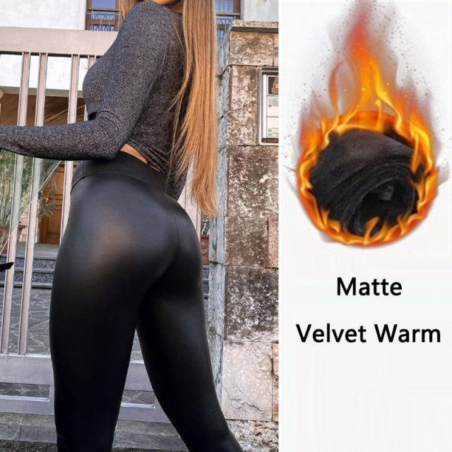 LEGGINGS TAILLE HAUTE EN CUIR - BOSSOUASHOP
