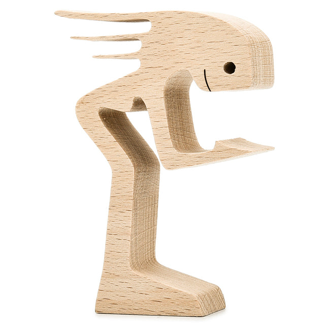 SCULPTURE DE CHIEN EN BOIS FAIT A LA MAIN