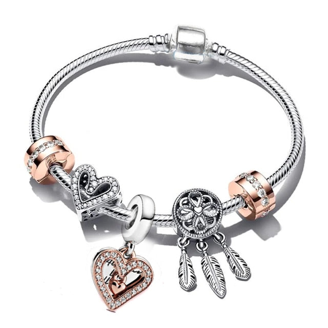 BRACELET A BRELOQUES OR ROSE - BOSSOUASHOP