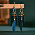 BOUCLES D'OREILLES BOHEMIENNES EN PLUMES - BOSSOUASHOP