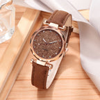 MONTRE -BRACELET EN CUIR ET STRASS POUR FEMMES - BOSSOUASHOP