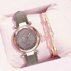 MONTRE -BRACELET EN CUIR ET STRASS POUR FEMMES - BOSSOUASHOP