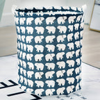 FOLDABLE COTTON AND LINEN LAUNDRY BASKET