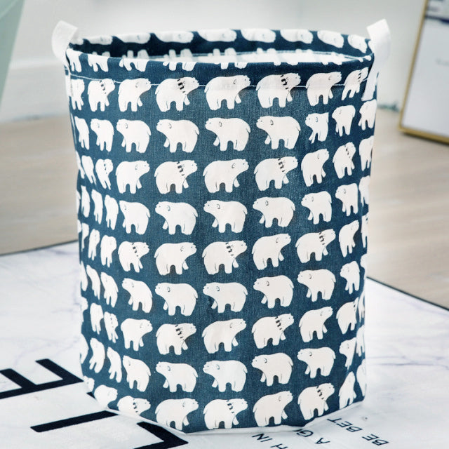 FOLDABLE COTTON AND LINEN LAUNDRY BASKET