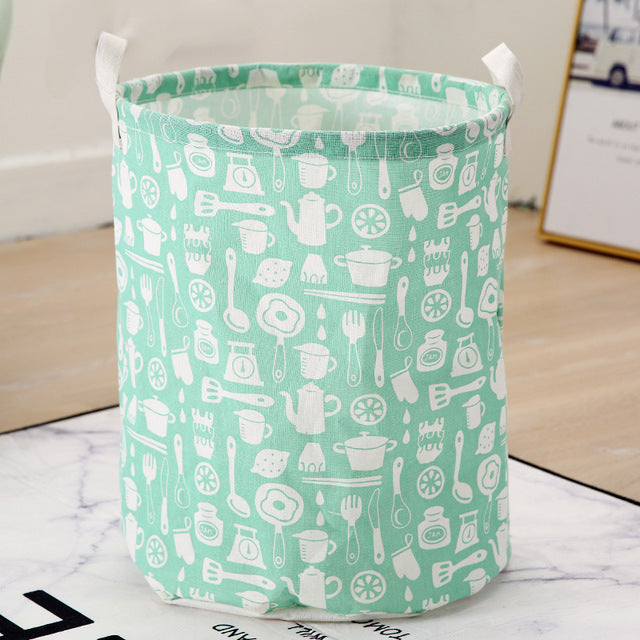 FOLDABLE COTTON AND LINEN LAUNDRY BASKET