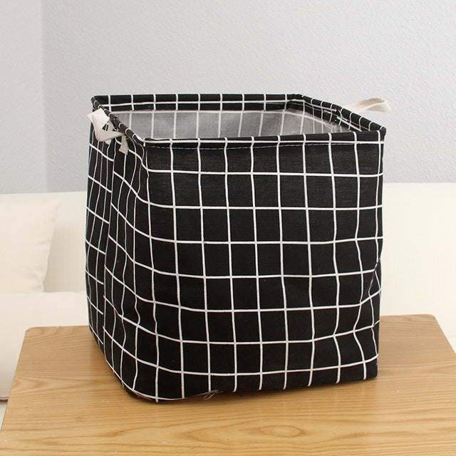 FOLDABLE COTTON AND LINEN LAUNDRY BASKET