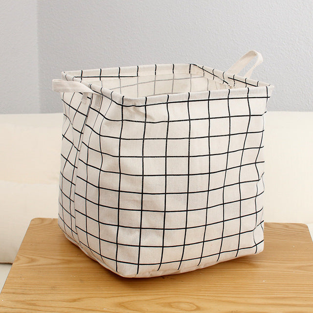 FOLDABLE COTTON AND LINEN LAUNDRY BASKET
