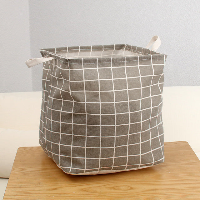 FOLDABLE COTTON AND LINEN LAUNDRY BASKET