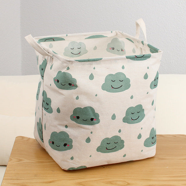 FOLDABLE COTTON AND LINEN LAUNDRY BASKET