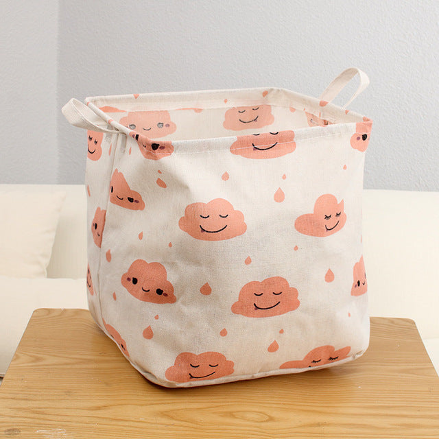 FOLDABLE COTTON AND LINEN LAUNDRY BASKET